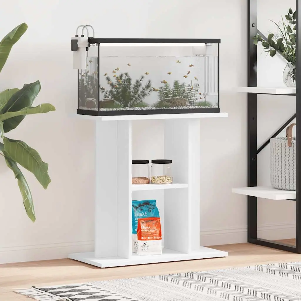 Aquarium Stand Engineered Wood 60cm White Storage Cabinet