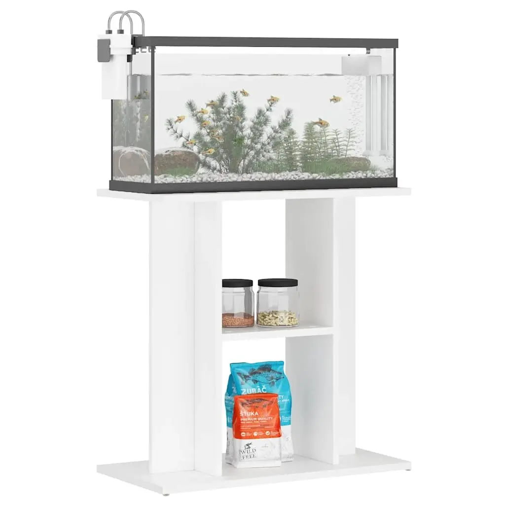 Aquarium Stand Engineered Wood 60cm White Storage Cabinet