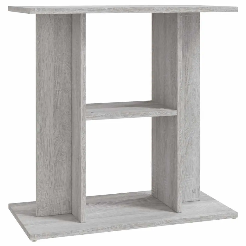 3-Tier Aquarium Stand Engineered Wood Grey 60x30x60 cm Storage Cabinet for Fish Tank Display