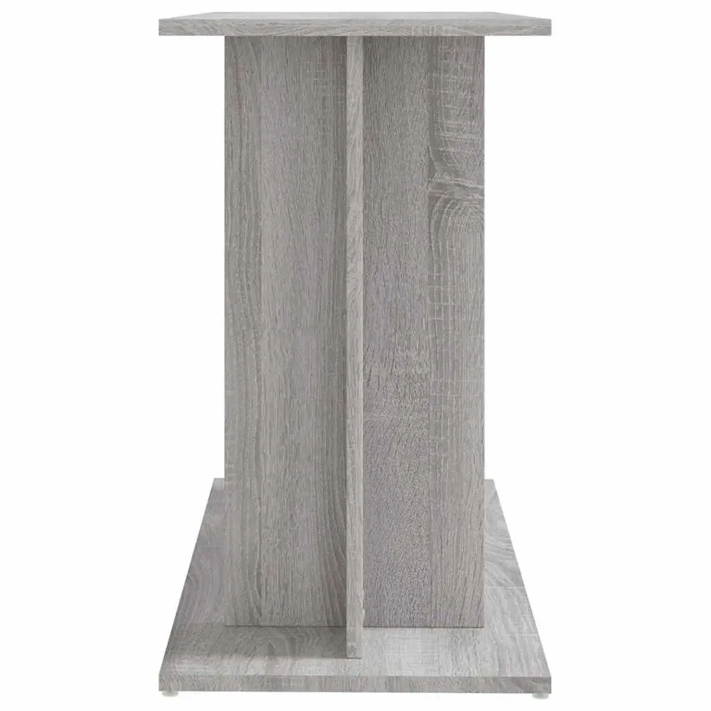 3-Tier Aquarium Stand Engineered Wood Grey Storage Display 80x35x60cm