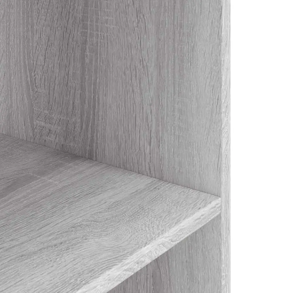 3-Tier Aquarium Stand Engineered Wood Grey Storage Display 80x35x60cm
