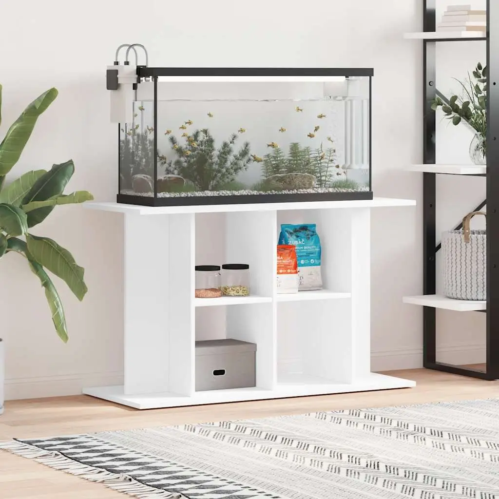 Aquarium Stand Engineered Wood 100cm White Storage Organizer Stable Base for Fish Tank