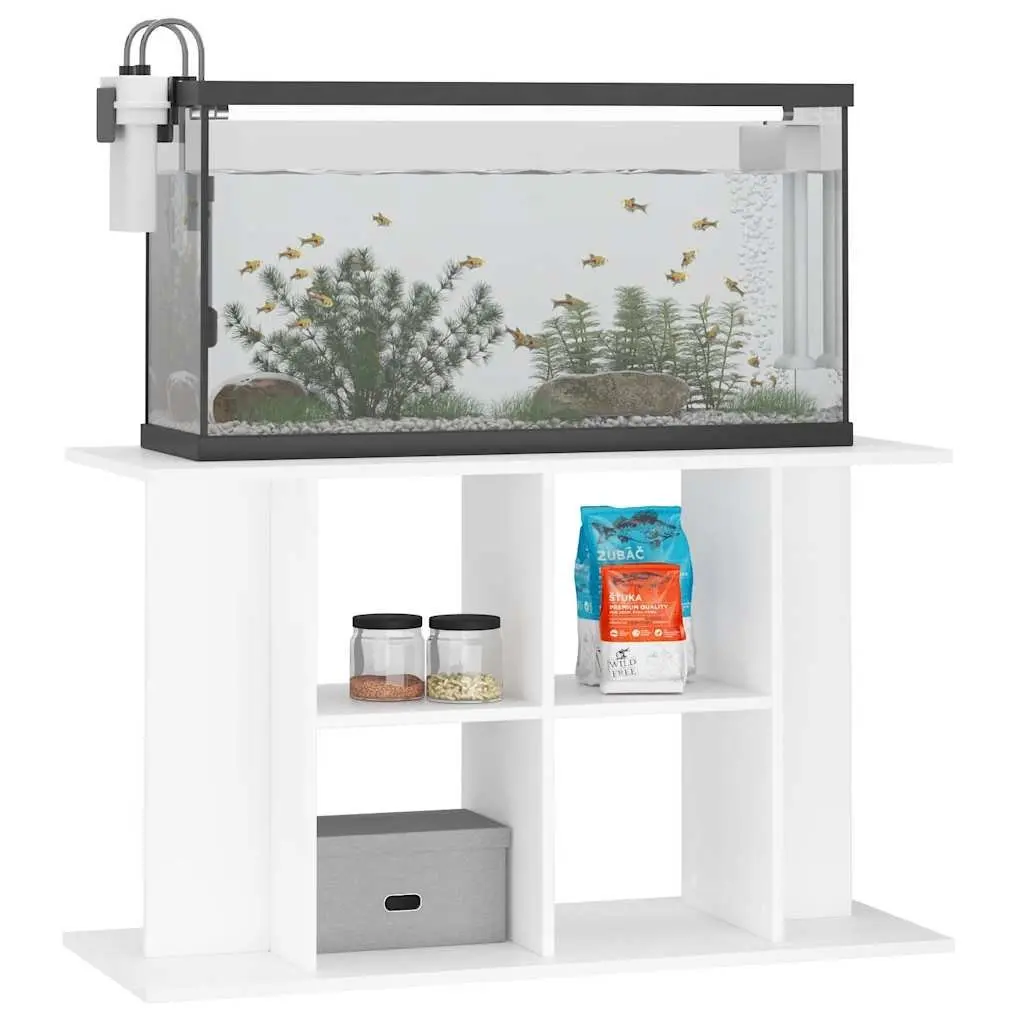 Aquarium Stand Engineered Wood 100cm White Storage Organizer Stable Base for Fish Tank