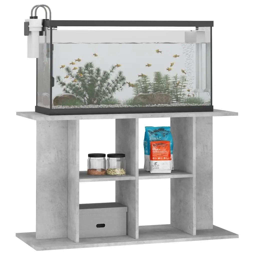 Fish Tank Stand Engineered Wood Grey 100x40x60cm Storage Cabinet