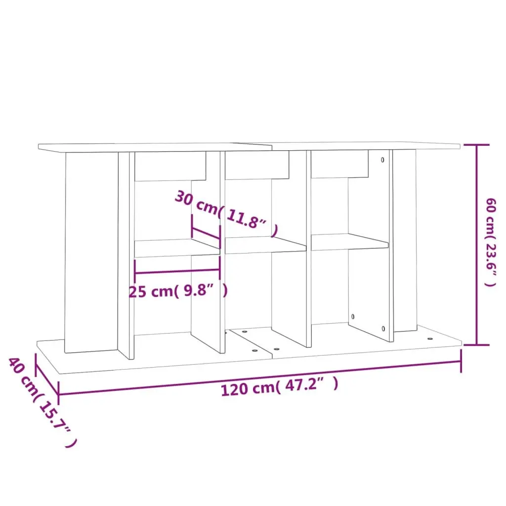 Aquarium Storage Cabinet Multi-tier Engineered Wood Brown 120x40x60cm Display Stand