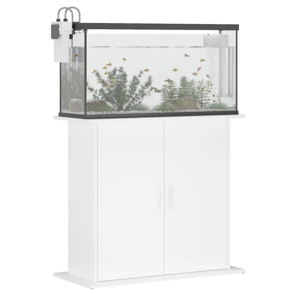 Aquarium Stand Engineered Wood White 81x36x73 cm Fish Tank Storage Cabinet