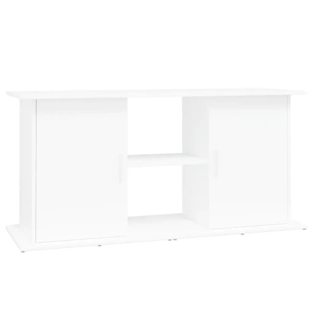 Aquarium Stand White Engineered Wood Storage Cabinet 121cm x 41cm x 58cm with Shelves for Fish Tank Display