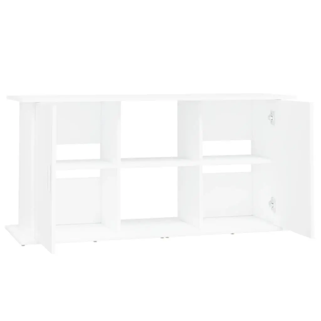 Aquarium Stand White Engineered Wood Storage Cabinet 121cm x 41cm x 58cm with Shelves for Fish Tank Display