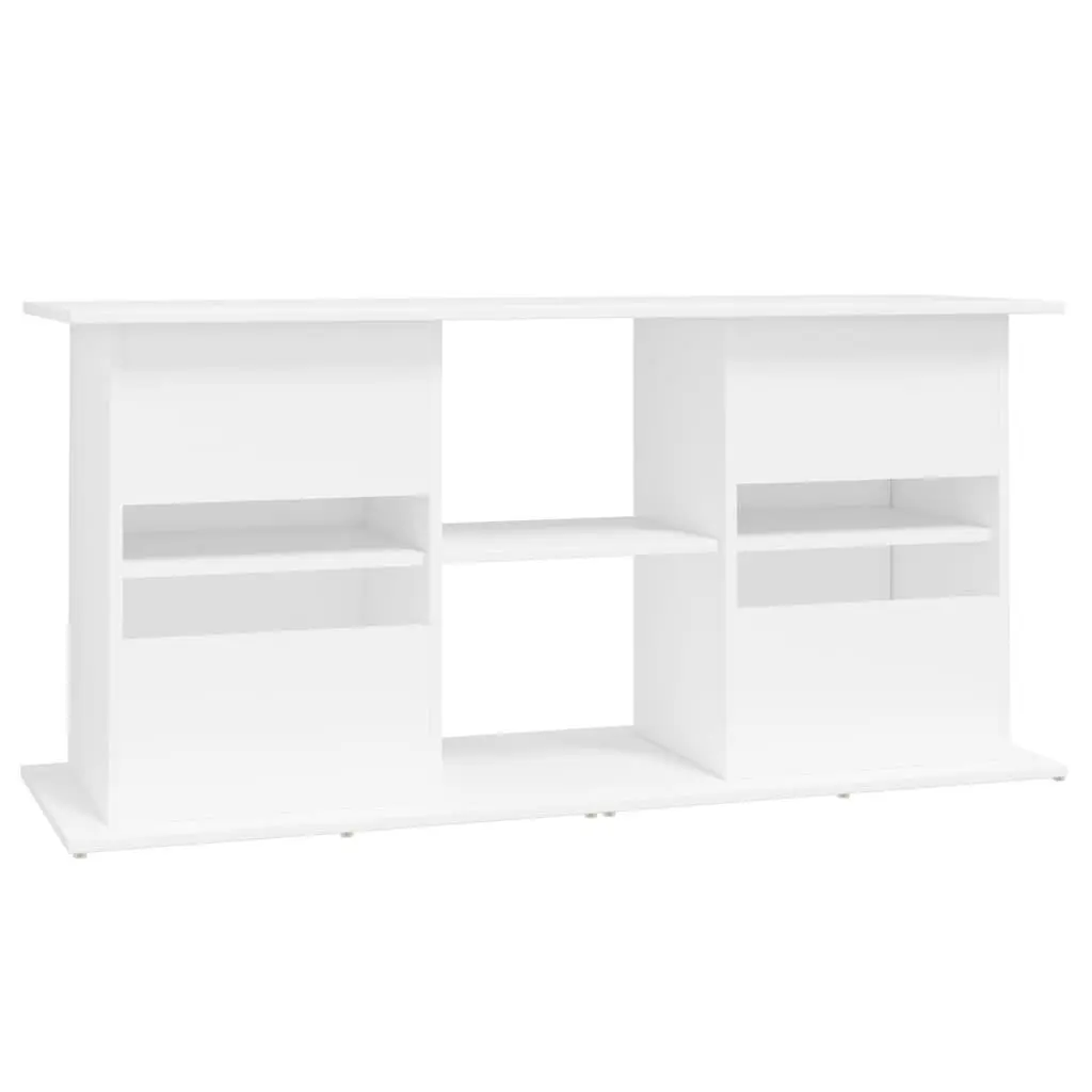 Aquarium Stand White Engineered Wood Storage Cabinet 121cm x 41cm x 58cm with Shelves for Fish Tank Display