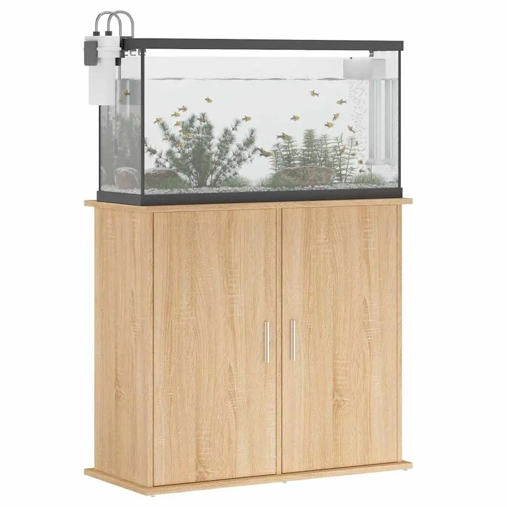 Aquarium Stand Engineered Wood Brown 81cm x 36cm x 73cm Storage Cabinet for Fish Tank