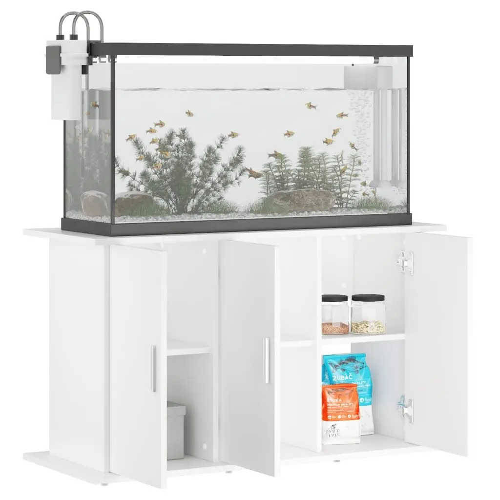 Aquarium Stand Engineered Wood Fish Tank Cabinet White 101x41x58cm Storage Unit