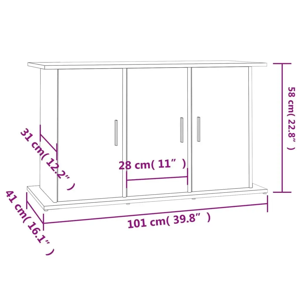 Aquarium Stand Engineered Wood Fish Tank Cabinet White 101x41x58cm Storage Unit