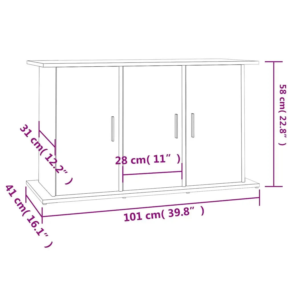 Aquarium Stand Engineered Wood Cabinet Storage Brown 101x41x58cm Furniture