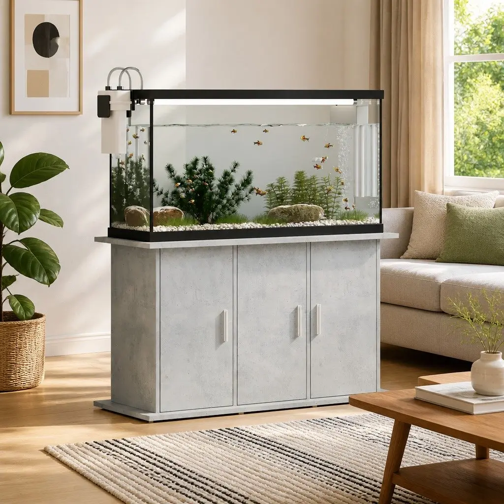 Grey Aquarium Stand with Storage Options