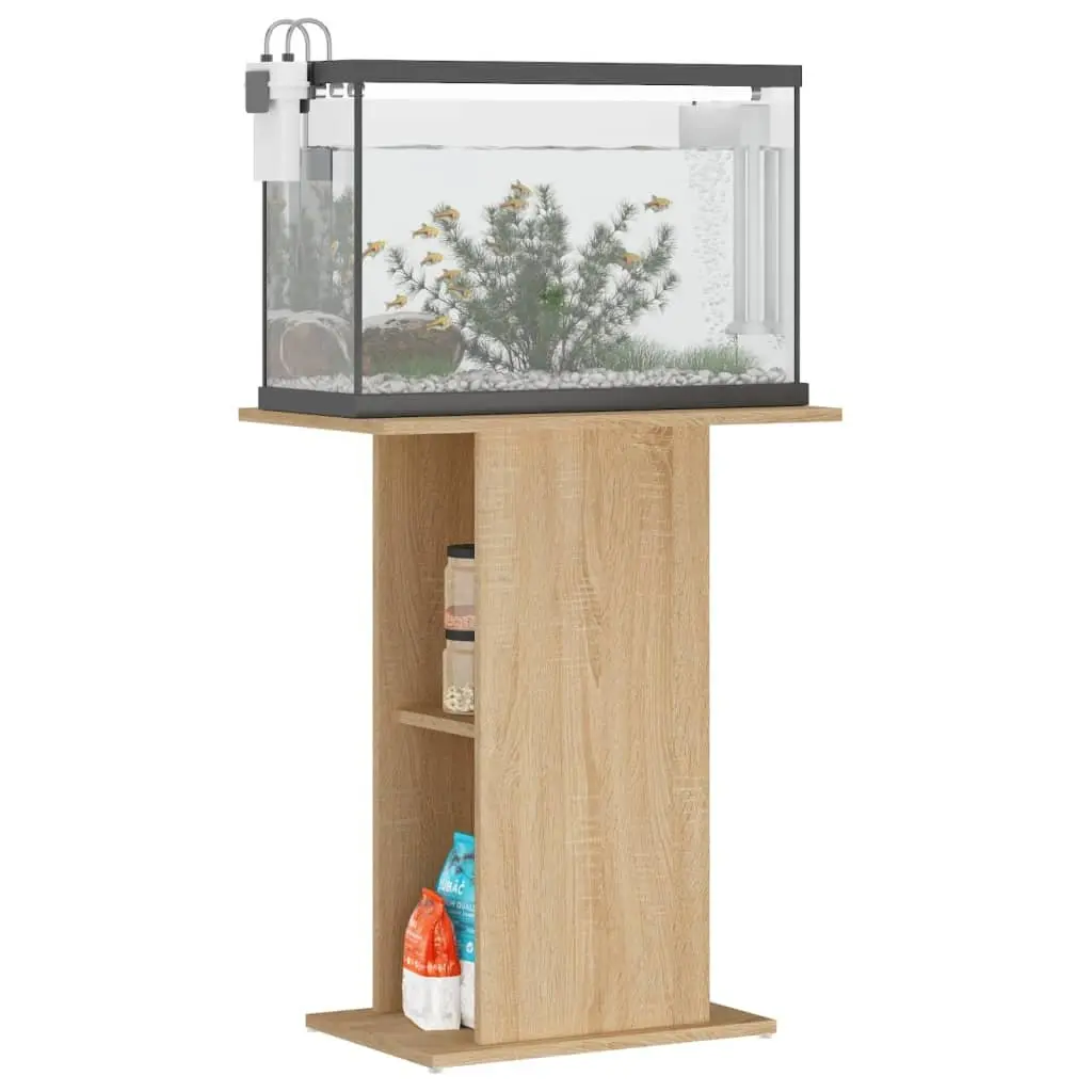 Aquarium Stand Fish Tank Cabinet Brown Storage Furniture Engineered Wood