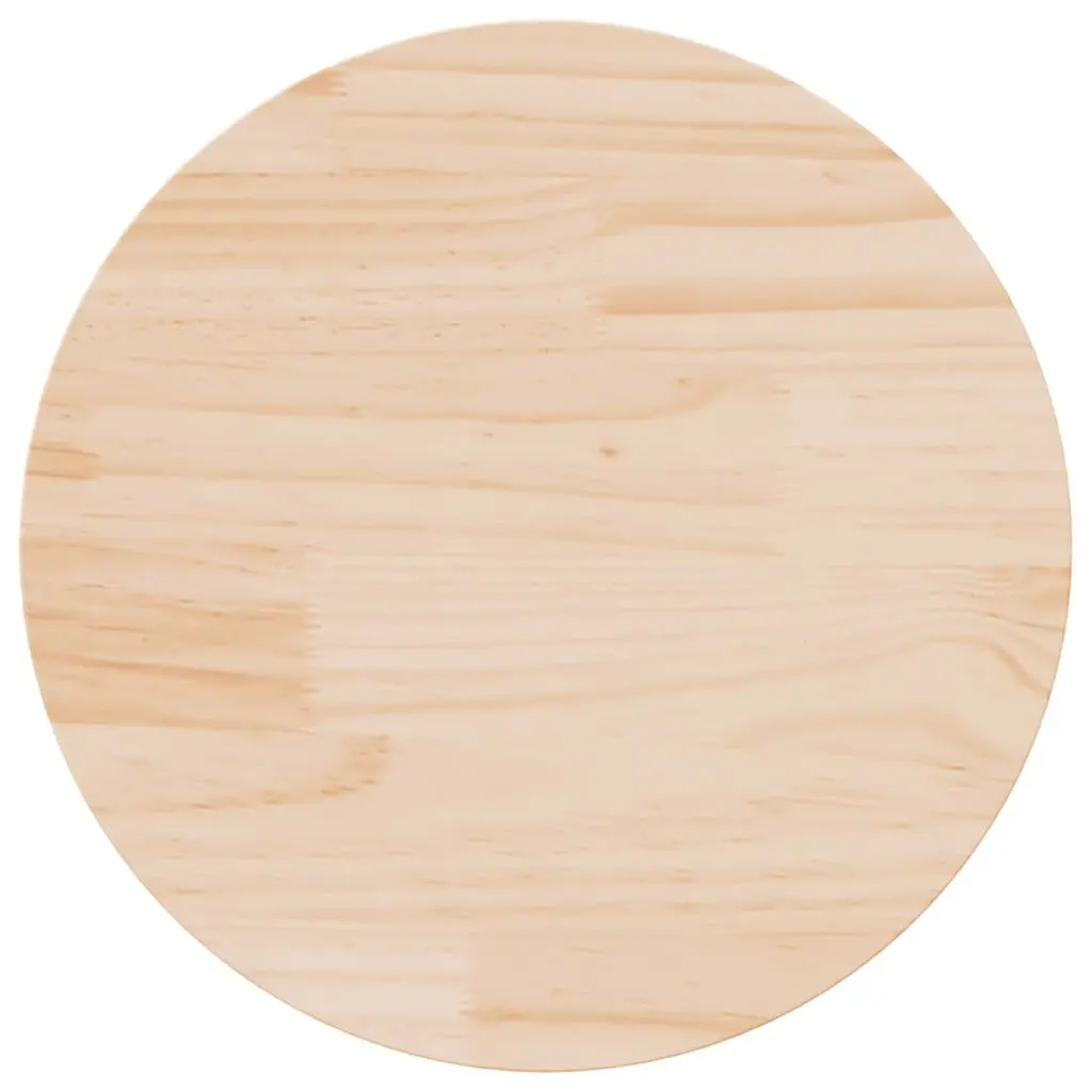 Round Solid Pine Wood Table Top 50cm Diameter 3cm Thickness Brown