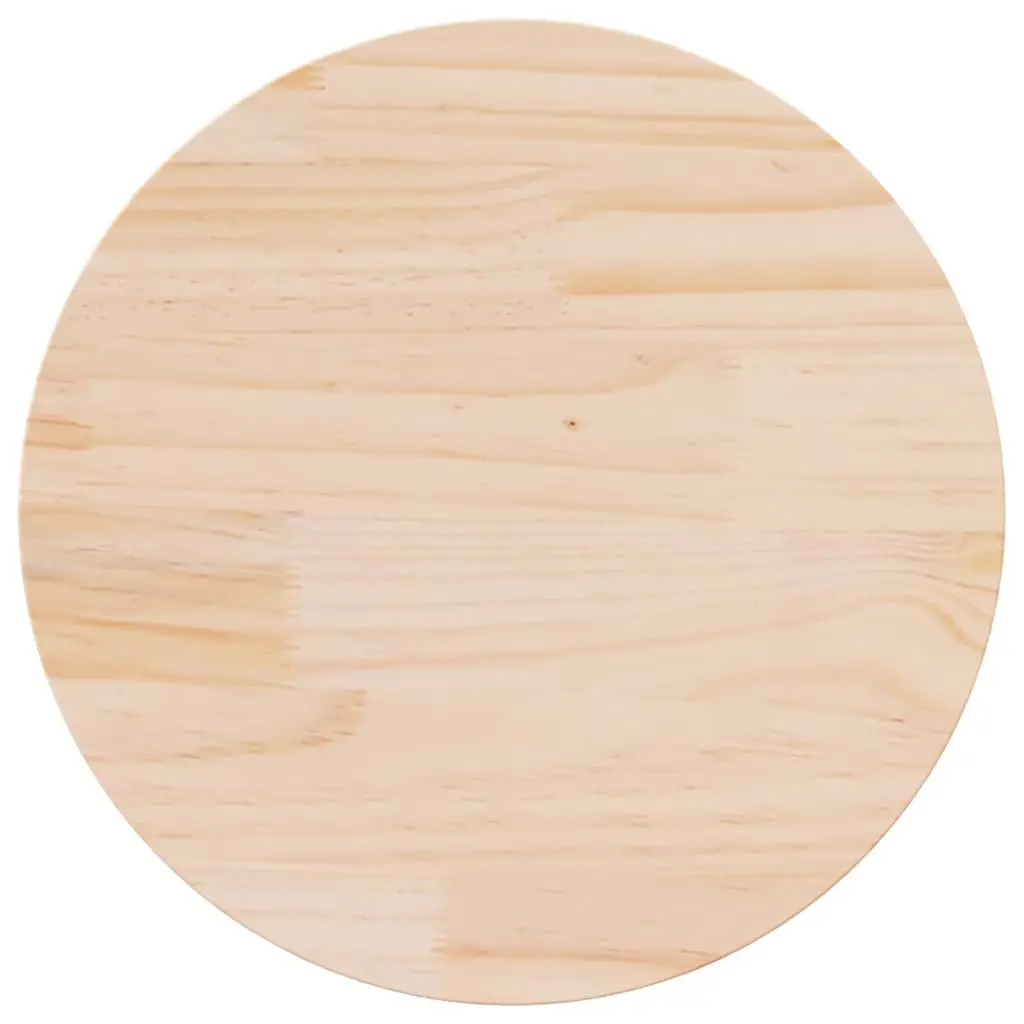 Round Tabletop Solid Pine Wood 60cm Brown Thick Surface Suitable for Coffee or Dining