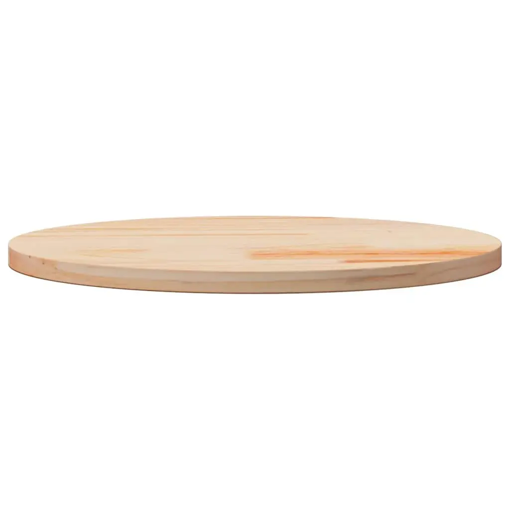 Round Tabletop Solid Pine Wood 60cm Brown Thick Surface Suitable for Coffee or Dining