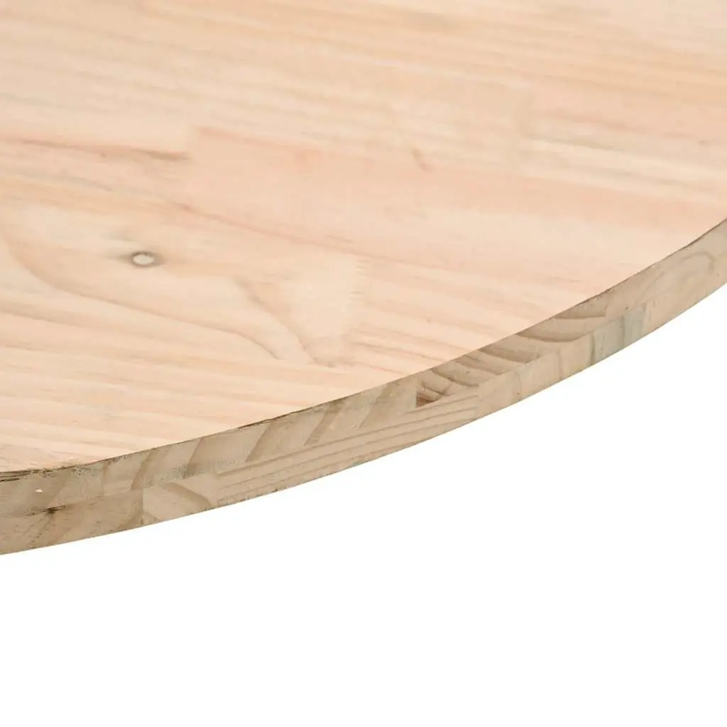 Round Tabletop Solid Pine Wood 60cm Brown Thick Surface Suitable for Coffee or Dining