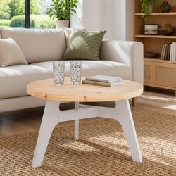Round Wooden Table Top Ø70cm Solid Pine Wood Dining Coffee Desk Surface
