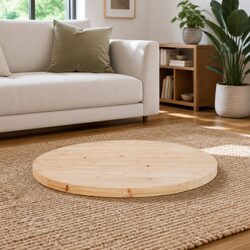 Versatile Round Solid Pine Table Top for Home Use