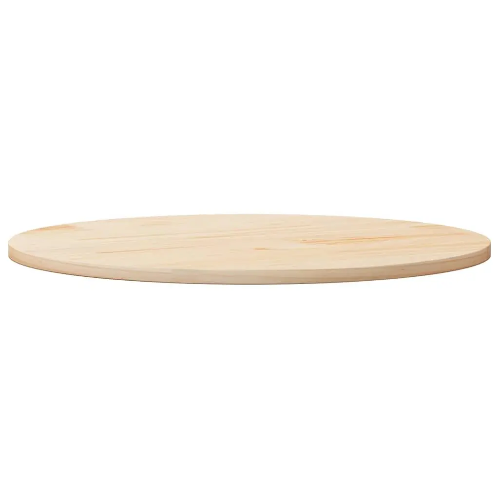 Round Solid Pine Wood Table Top 80cm Brown