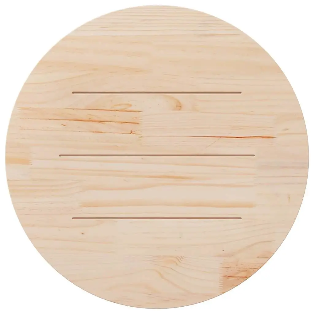 Round Solid Pine Wood Table Top 80cm Brown