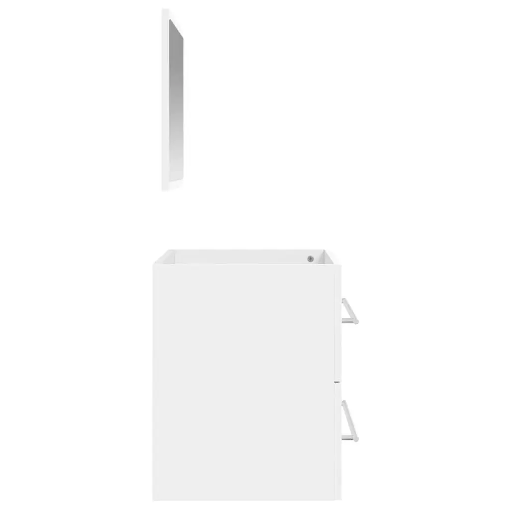 Bathroom Cabinet Wall-Mounted Engineered Wood White with Mirror