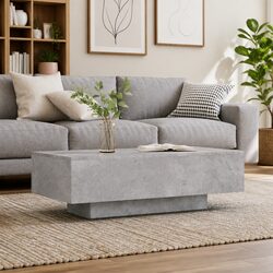 Coffee Table Grey Modern Design Spacious Tabletop Living Room Furniture Accent