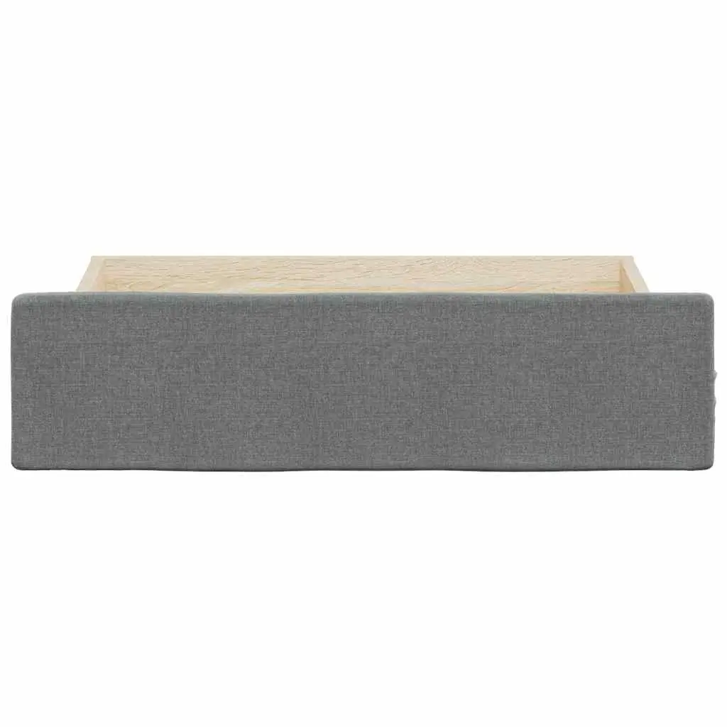 Under Bed Storage Drawers Engineered Wood Fabric Upholstered 2 Piece Grey