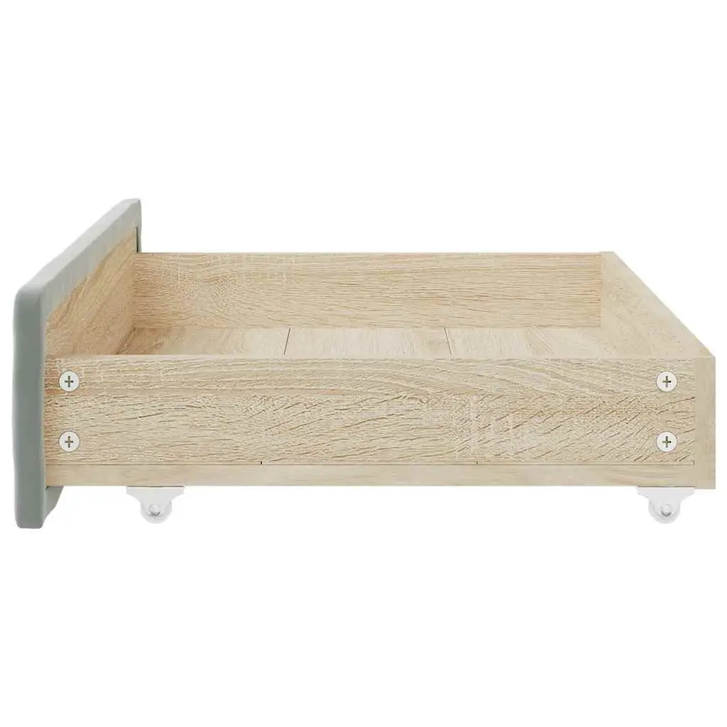 Under Bed Storage Drawers Engineered Wood Velvet Grey 2 Piece