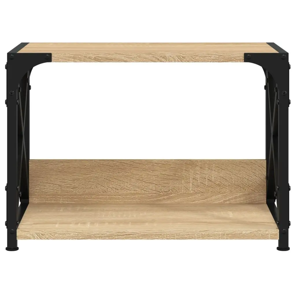 Printer Stand 2-Tier Engineered Wood Metal Frame Brown