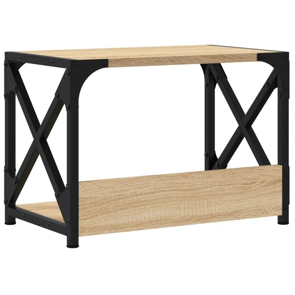 Printer Stand 2-Tier Engineered Wood Metal Frame Brown