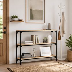Console Table Sonoma Oak Brown Hallway Entryway Living Room Storage Accent