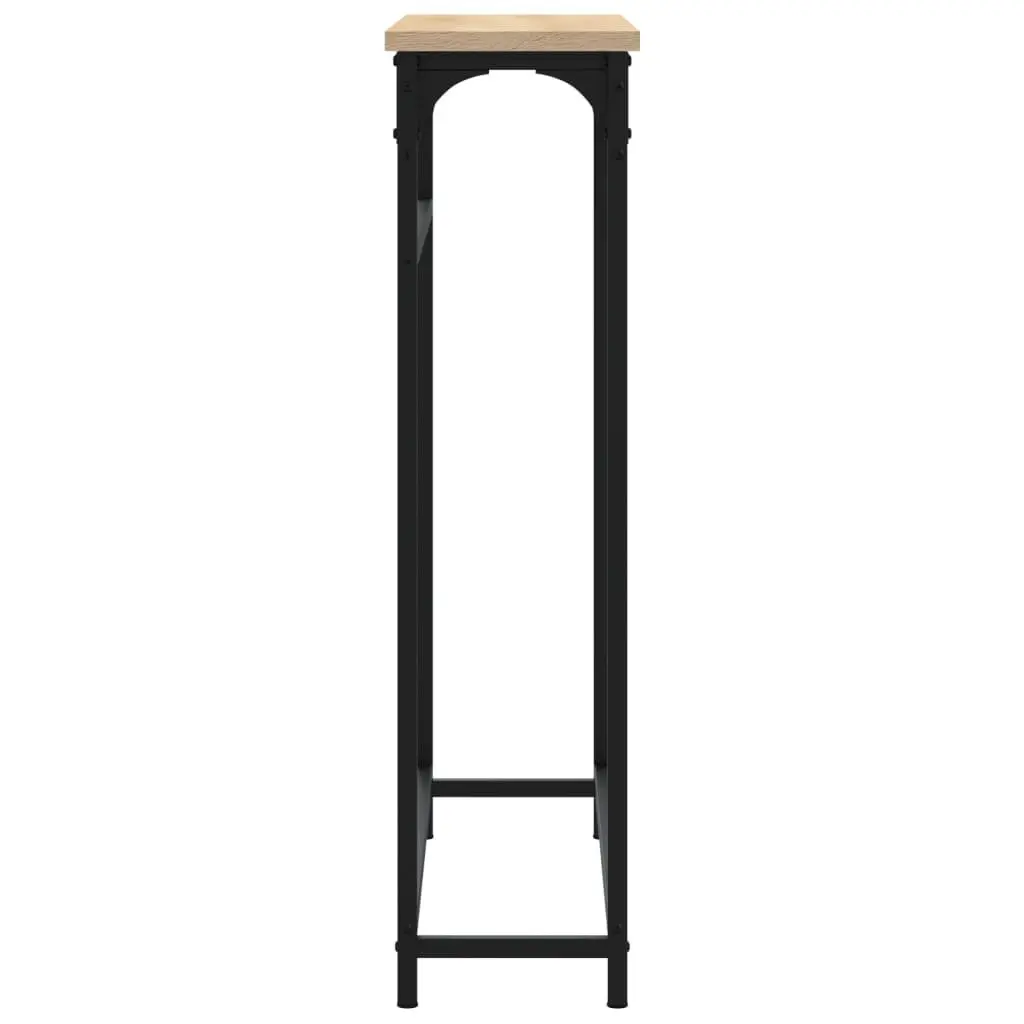 Console Table Engineered Wood Metal Frame Brown 75x19.5x75cm
