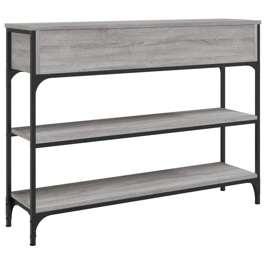 Console Table Engineered Wood Metal Frame 100 x 25 x 75 cm Grey