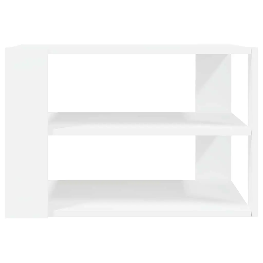 Coffee Table Engineered Wood 3-Tier Open Shelf Storage 58x58x40cm White