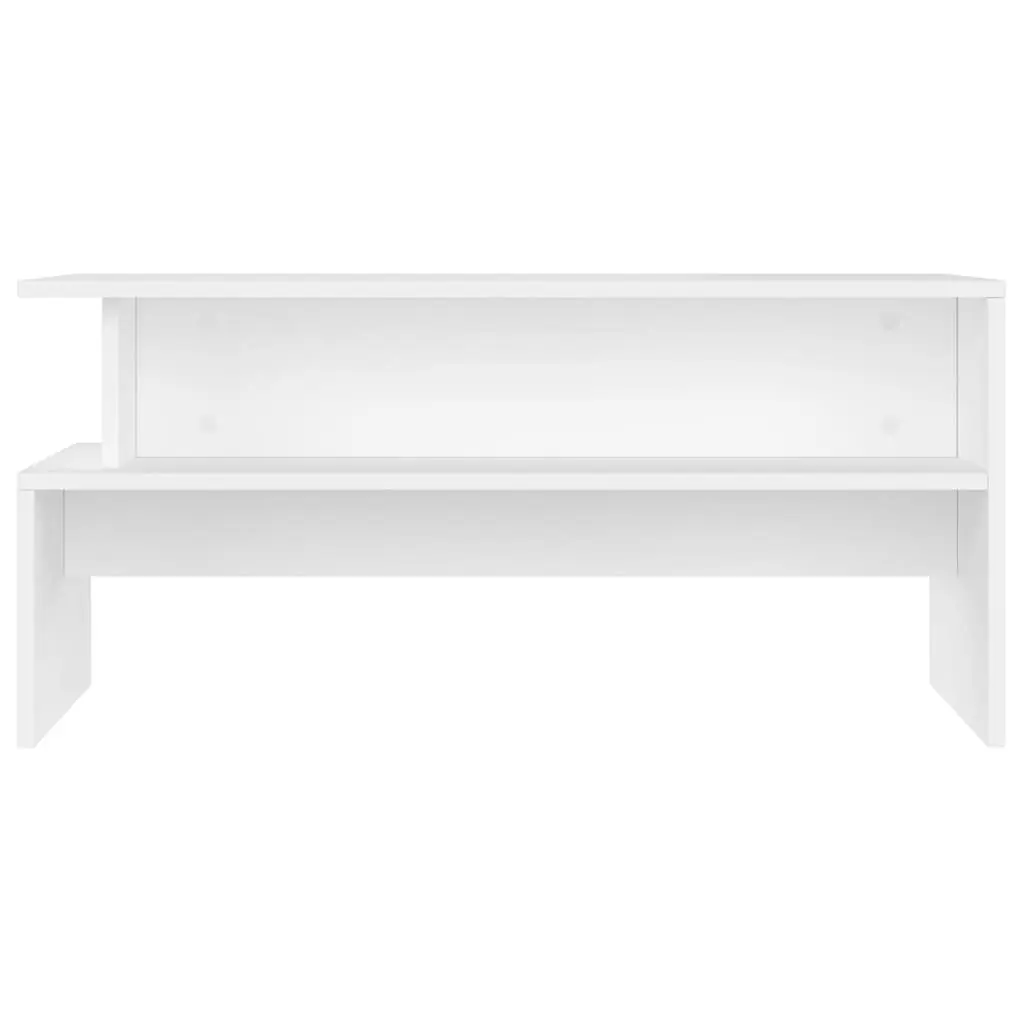 White Coffee Table with Storage Compartment Living Room Accent Furniture