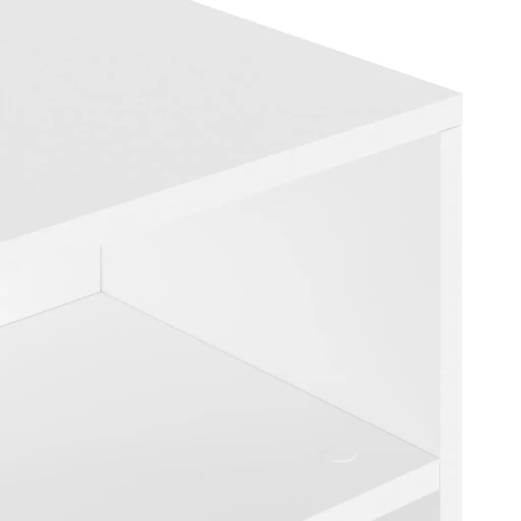 White Coffee Table with Storage Compartment Living Room Accent Furniture
