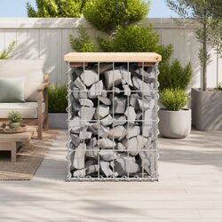 Garden Bench Outdoor Seating Solid Wood Pine Gabion Design Compact Patio