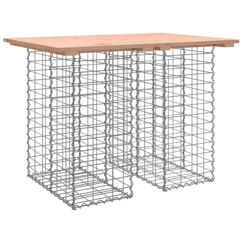 Garden Table Gabion Design Outdoor Patio Furniture Solid Wood Top Galvanised