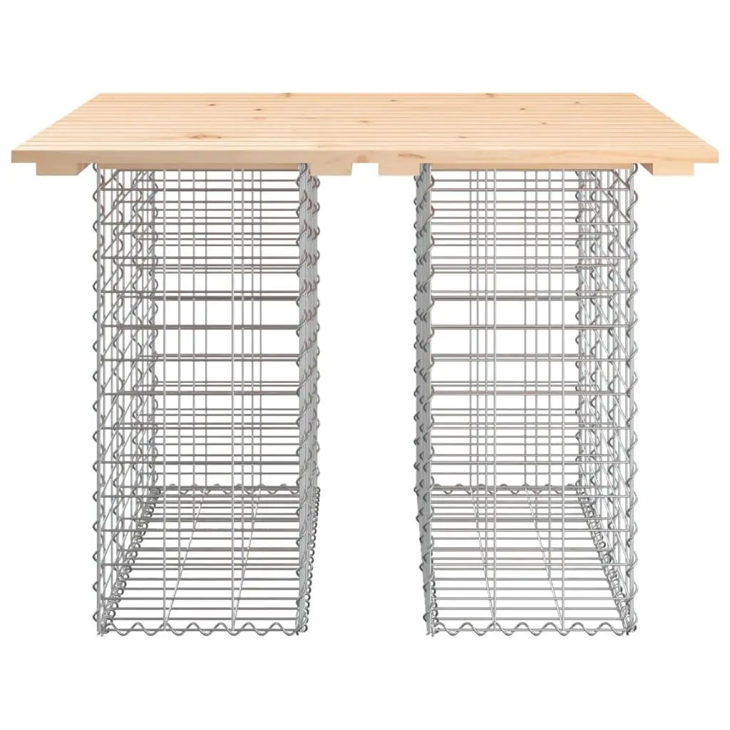 Garden Table Gabion Design Solid Pinewood Outdoor Patio Furniture Brown