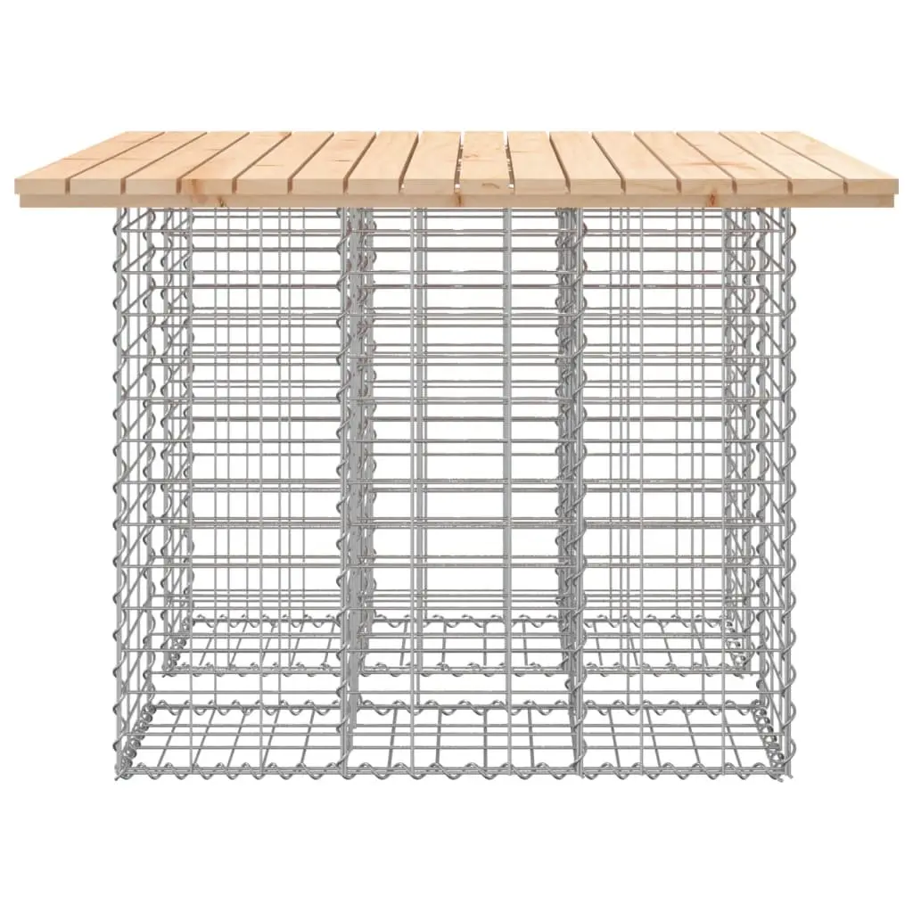 Garden Table Gabion Design Solid Pinewood Outdoor Patio Furniture Brown