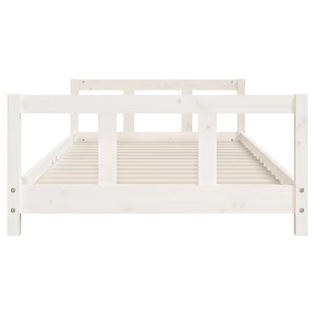 Kids Bed Frame Solid Pine Wood 90x190cm White Slat Base