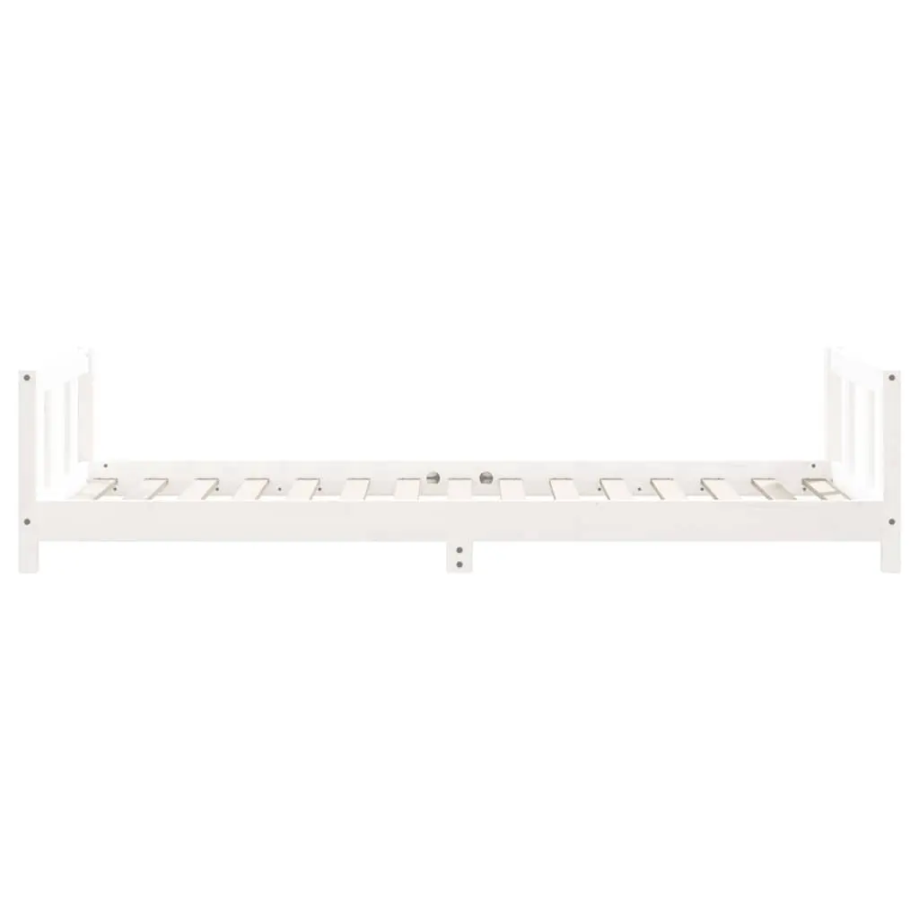 Kids Bed Frame Solid Pine Wood 90x190cm White Slat Base