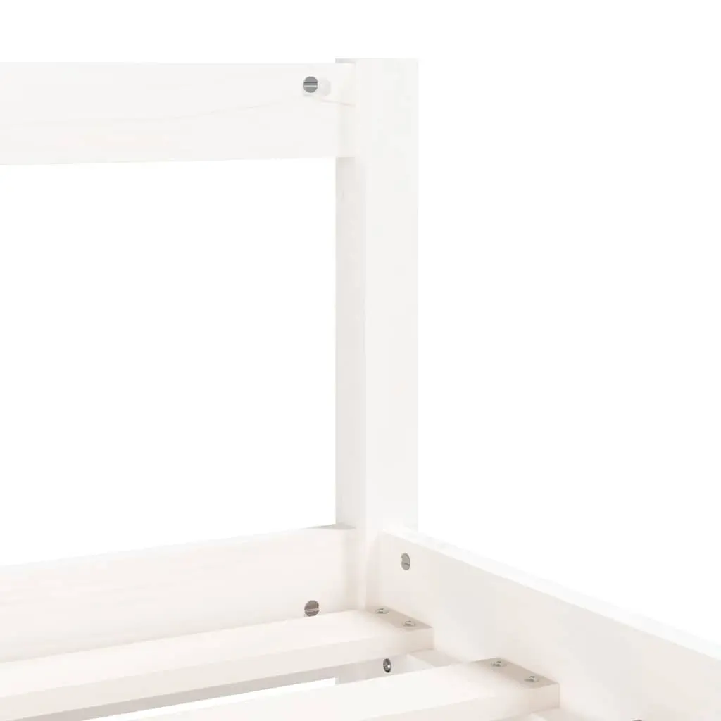 Kids Bed Frame Solid Pine Wood 90x190cm White Slat Base