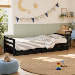 Practical Kids Bed Frame with Storage Solutions 90x190 cm