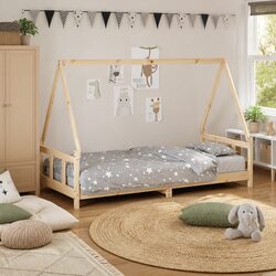 Functional House Design Kids Bed Frame 90x190 cm Solid Pine Wood