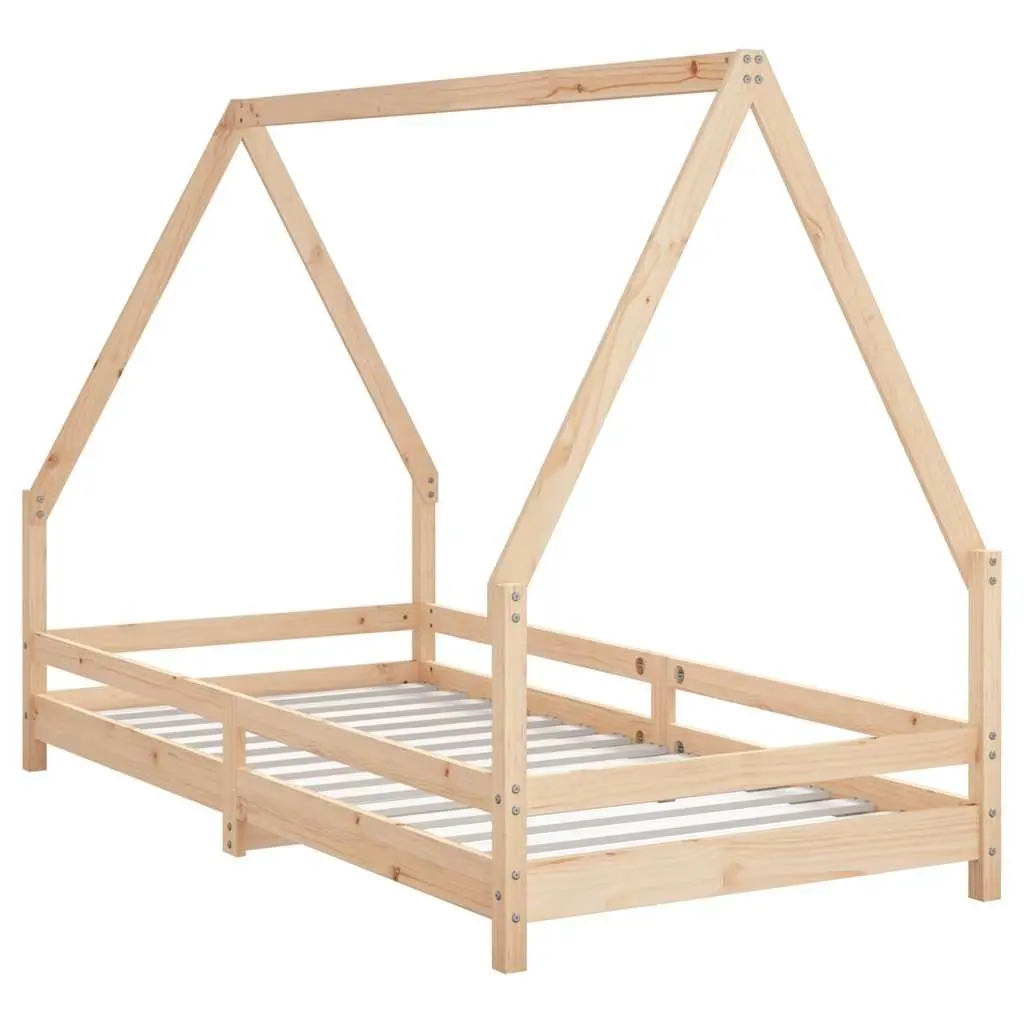 Kids Bed Frame 90x190 cm Solid Wood Pine House Design Toddler Bedroom Furniture
