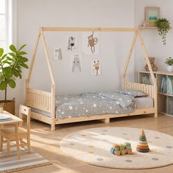 Practical Kids Bed Frame with Low Height and House Design